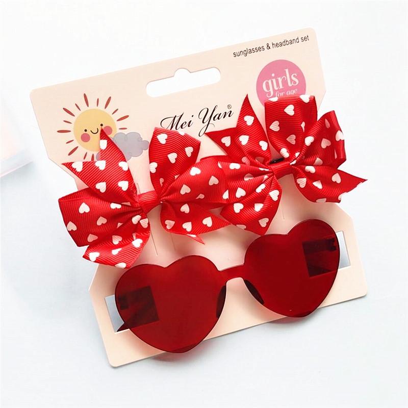 3 Pcs/Pack Cute Solid Dot Hairclips Kids Colorful Sun Glasses Girls Boutique Bowknot Hair Clips Children Hair Accessories