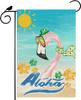 Aloha Beach Amingo Clover Sun Seaside Summer Garden Ag Yard Ag 12x18 Inch Double Sided Small Mini Yard Outdoor Outside EEL