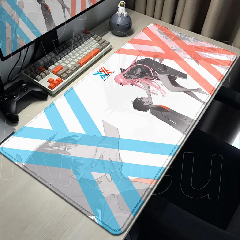 Large Gamer Mouse Mat Anime DARLING in the FRANXX Gaming Mouse Pad XXL Office Table Rubber Nonslip Rugs Zero Two Laptop Deskmat