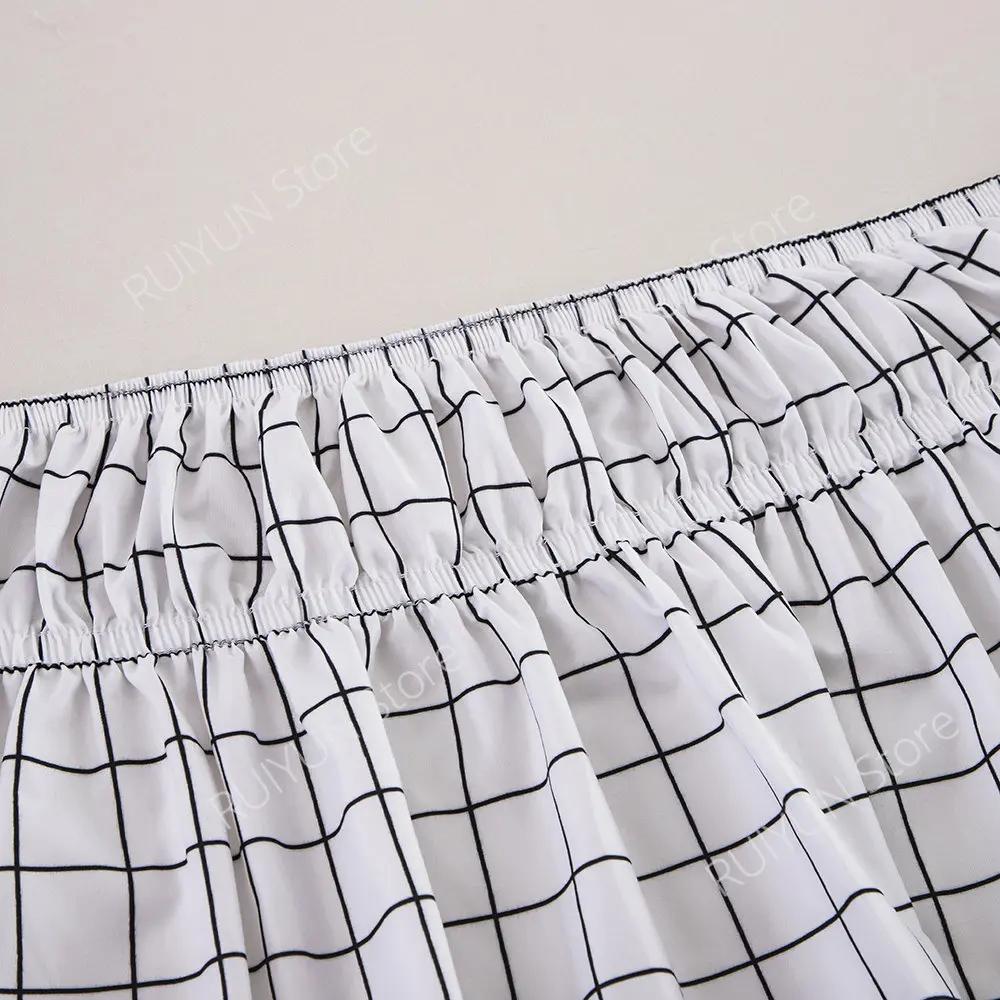 Home Plaid Bed Skirt Without Surface Elastic Band Bed Skirt Wrap Around Ruffled Bed Skirt Couvre Lit Twin /Full/ Queen/ King