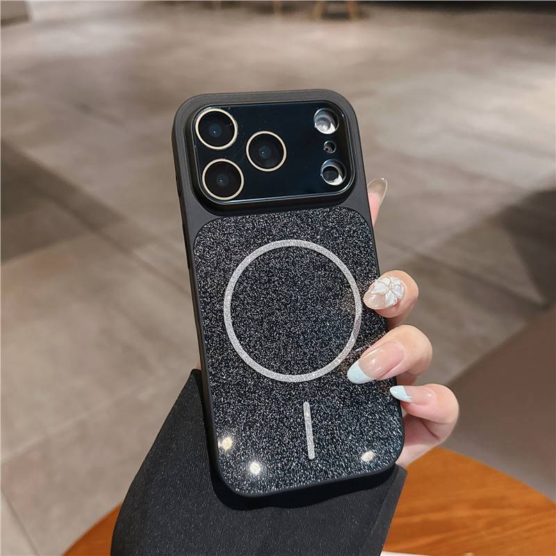 Подходит для чехла на мобильный телефон iPhone17, с большим окном и блестками, с тонким кольцом и магнитной застежкой, защитный чехол Apple 16ProMax с защитой от падения 15.