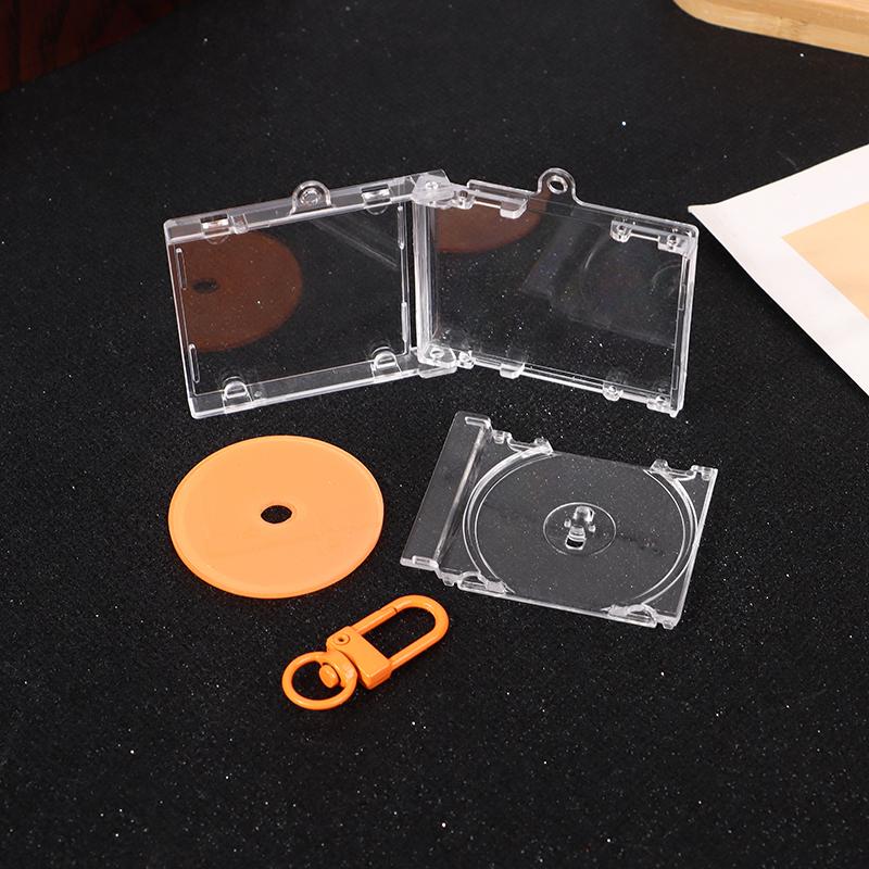 Blank Album Cd Case Keychain Pendant Mini Cd Player Keyring Peripheral Commemorative Album Key Holder Diy Bag Hanging Decoration