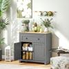 Kitchen Sideboard with Drawer and Cabinet with Adjustable Shelf, in Wood, 78.5x35x80 cm, Multicolor