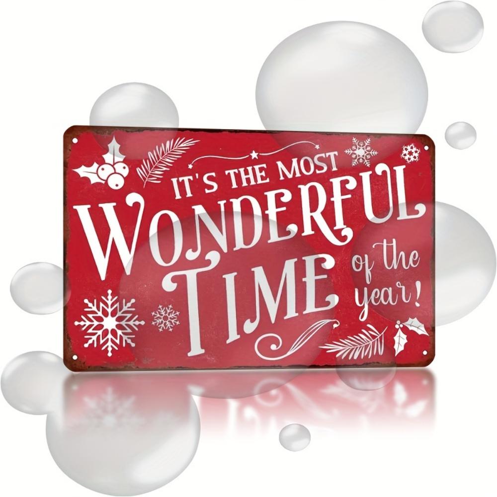 Vintage "The Most Wonderful Time of the Year" Metal Sign - 8x12 Inch, Fade Resistant, Vintage Style, Wall Hanging