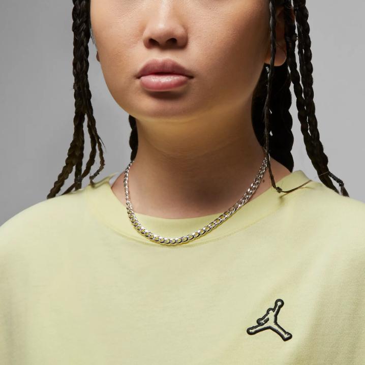 Jordan Логотип однотонный свободный дышащий круглый вырез повседневный короткий рукав платье женские платья желтый DO5052-821