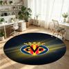 Villarreal FC Printed Round Crystal Velvet Rug Soft Non Slip Floor Carpet For Bedroom Holiday Gift