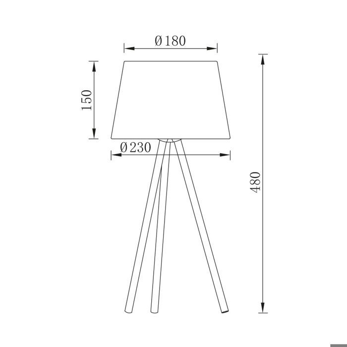 Lampe de table décorative 1xE27 23W IP20 – Noir