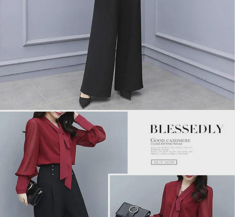 2025 Women's Fashion: Southeast Asia Two-Piece Set - Wide-Leg Pants & Loose Long-Sleeve Casual Suit Korean Style.