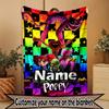 Custom Name Personalized Poppy Playtime Print Blanket, Home Decor, Bedroom, Sofa, Camping, Couch, Gifts for Birthday Christmas