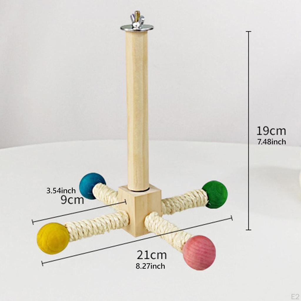 Parrot Perch Tabletop Bird Standing Budgie Exercise Toy Station Pole Stand Branch for