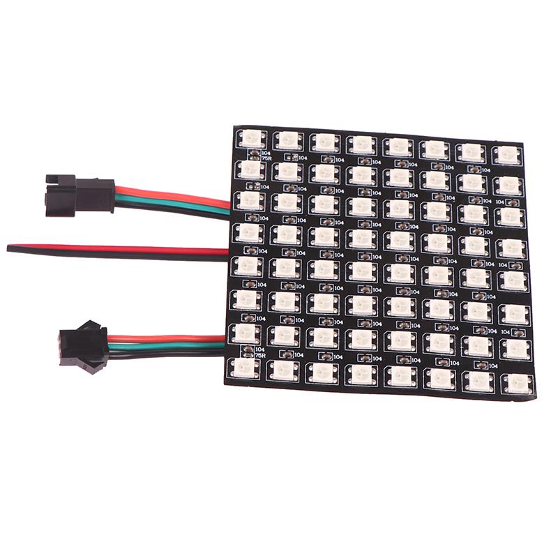 1 шт. Ws2812 Led 5050 RGB 8X8 64-битный светодиодный матричный модуль, экран, светодиодная цифровая гибкая индивидуально адресуемая панель