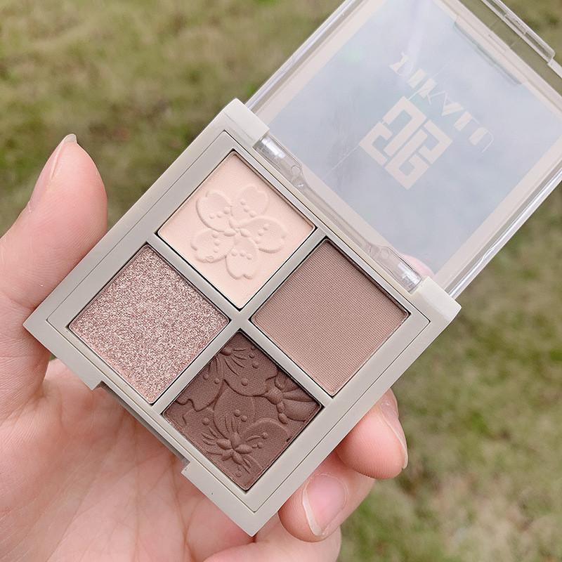 Макияж матовый перламутровый землистый палитра теней для век 4 цвета теней для век легко покрасить