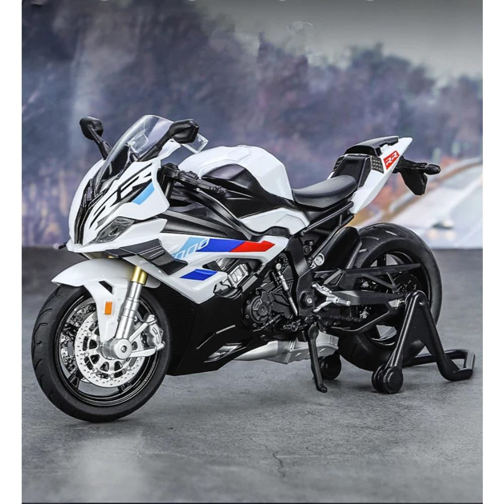 1/12 Модель гоночного мотоцикла BWM S1000RR Версия M Литая металлическая модель кроссового мотоцикла Звук Свет Детская игрушка Подарок
