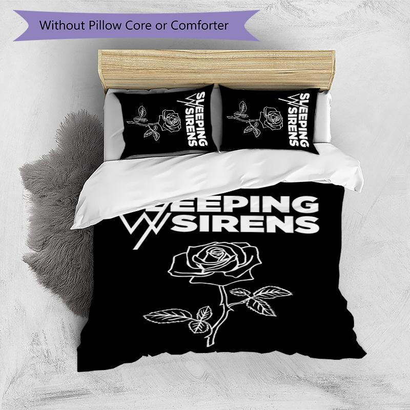 3pcs Sleeping With Sirens pattern bedding set duvet cover set includes duvet cover &pillowcases,perfect all season bedroom decoration&gift