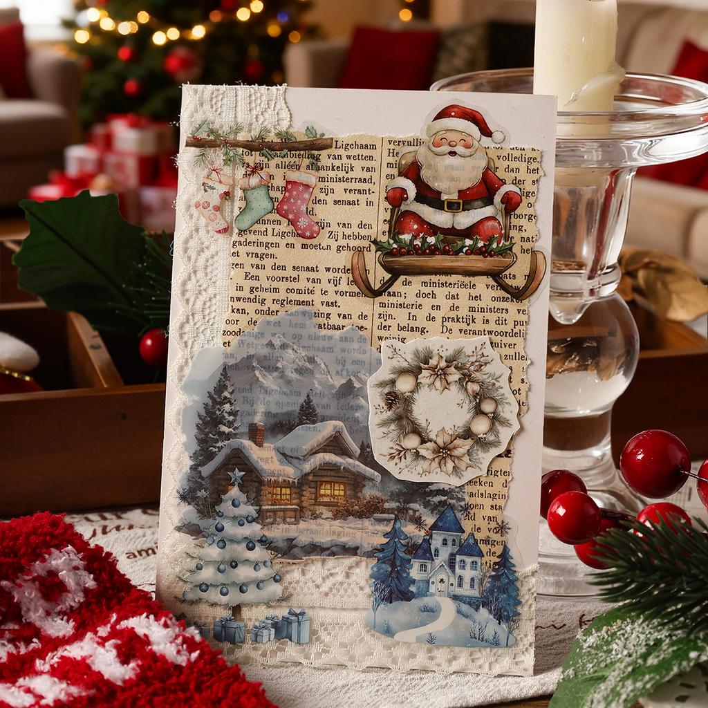 6sheets Snow Night Ode Series Kawaii Christmas Snow Night PET Sticker Creative Decoration DIY Diary Scrapbook Aesthetic Supplies