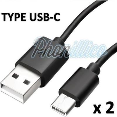Партия 2 Кабеля USB-C Зарядное устройство Черный совместимый Samsung Galaxy S8+ / S8 PLUS - Phonillico®