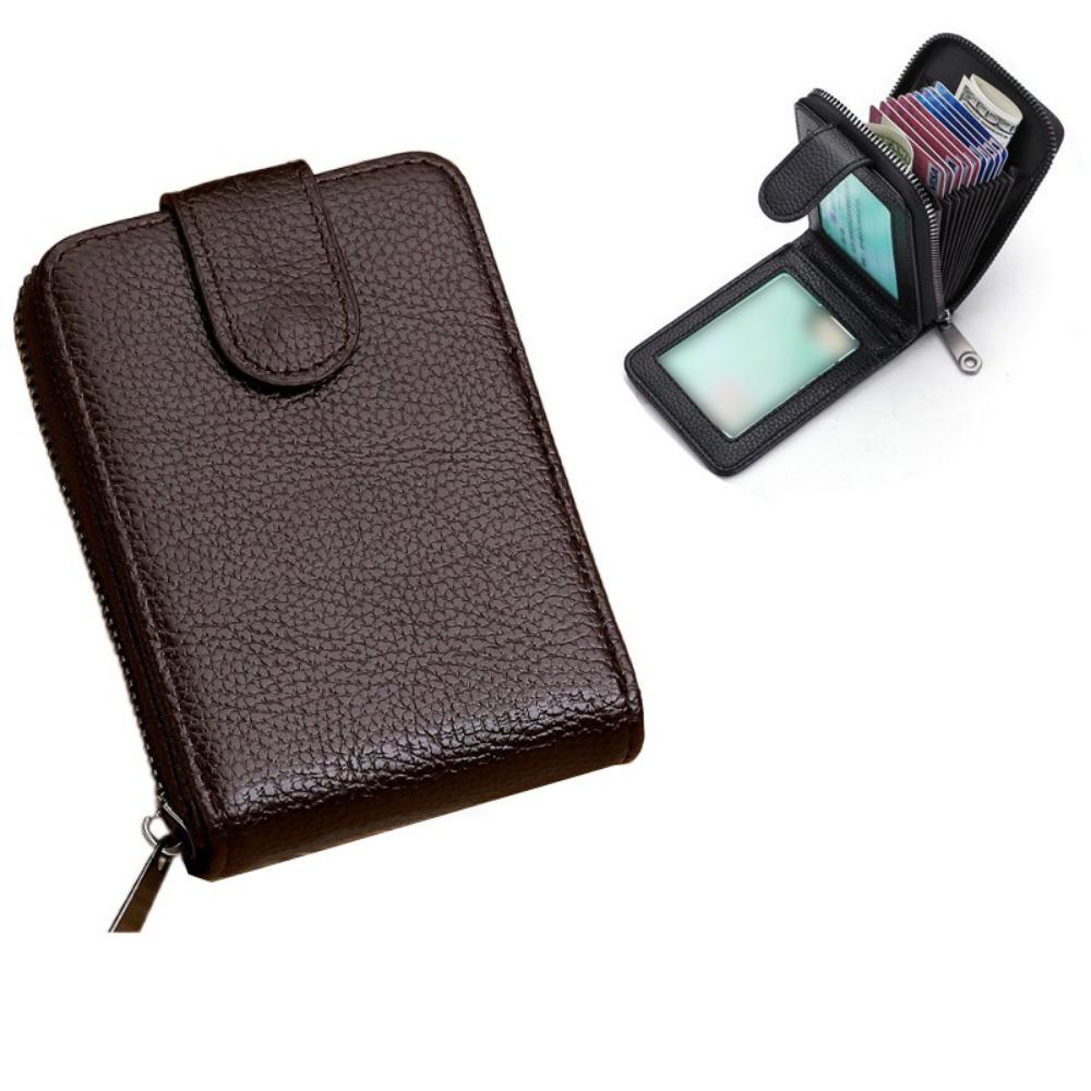 11/16 Slots PU Leather Card Holder with Buckle Small Card Bag Fashion Men's Zipper Wallet  Male