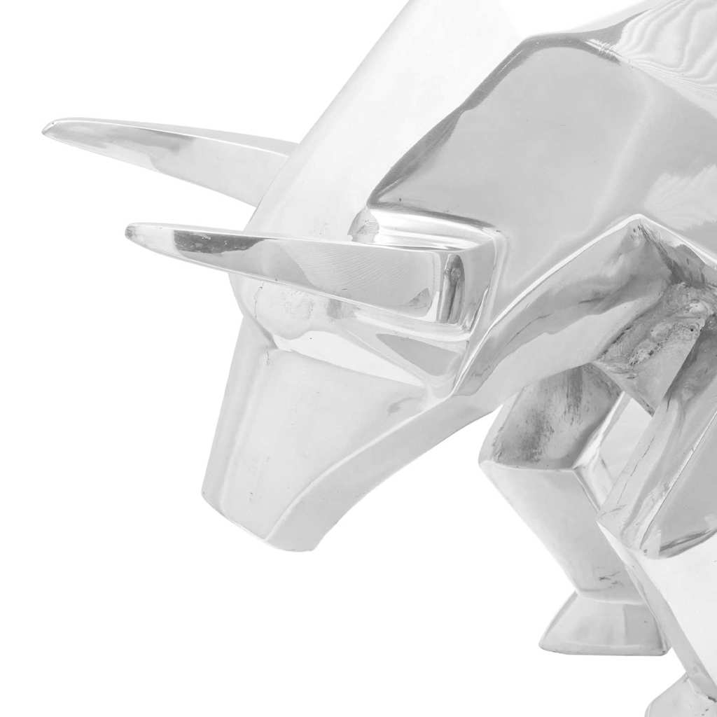Bull Sculpture Silver 74 x 23 x 30 cm Aluminum