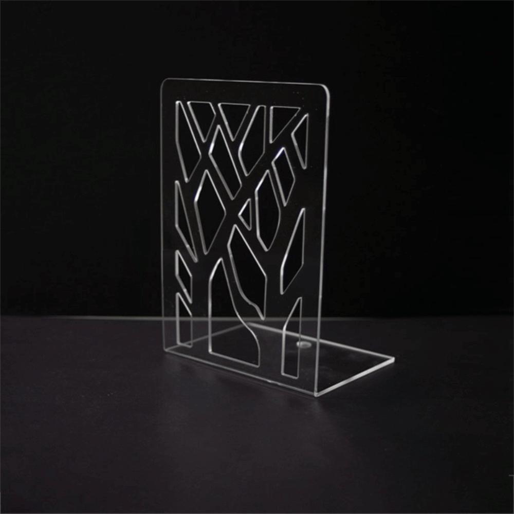 Space-saving Desktop Acrylic Book Storage Rack Durable Acrylic Bookends Gift for Book Loves