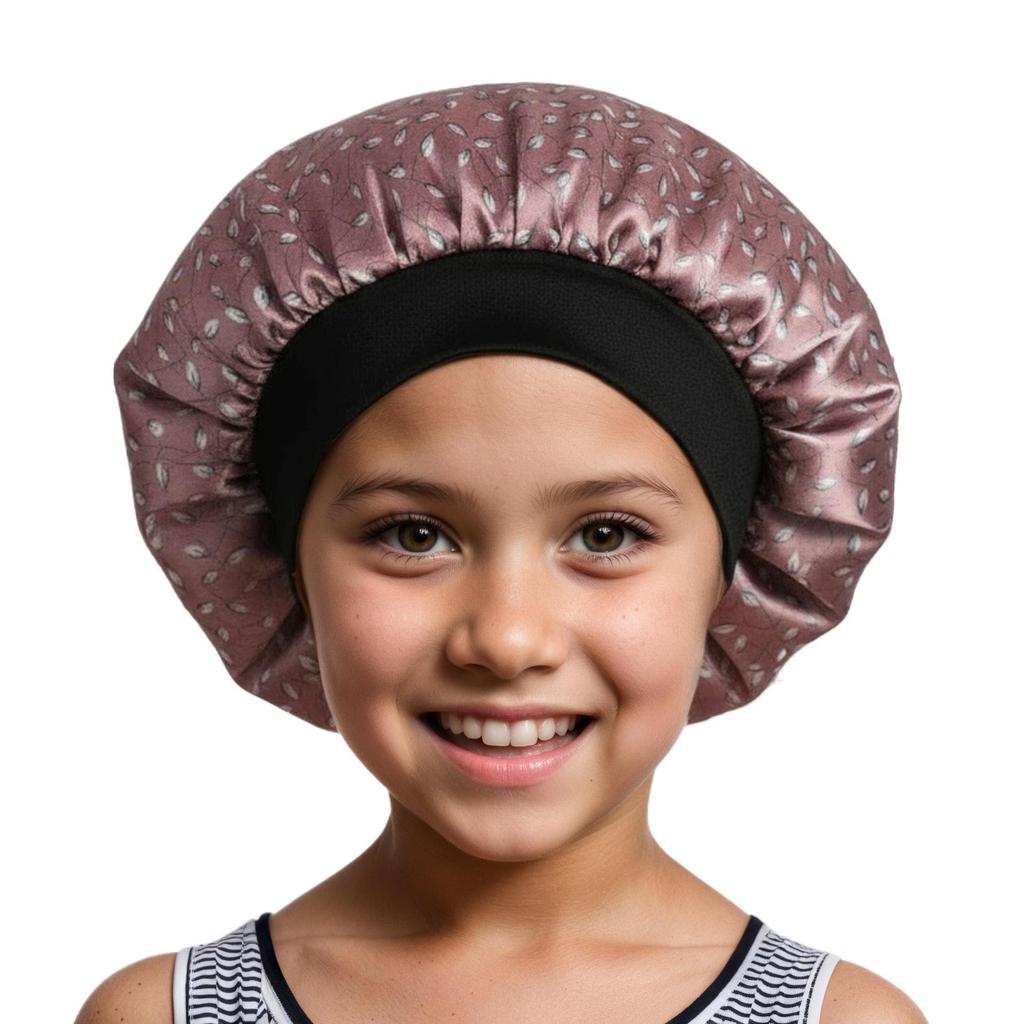 Children's Satin Sleep Cap - Soft Elastic Silk-like Hair Care Hat