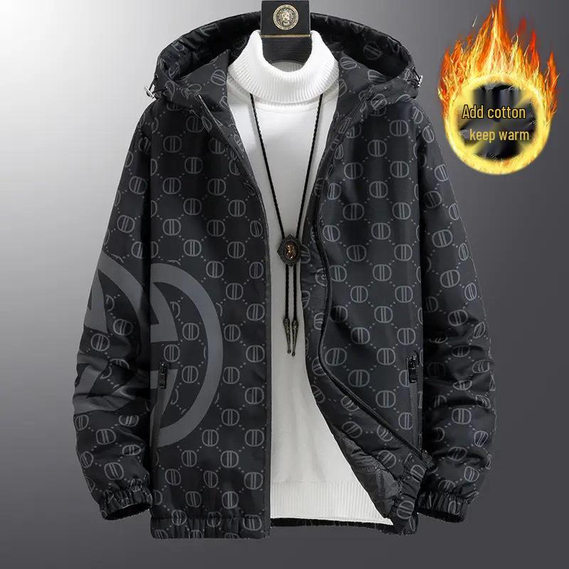 Европейская модная мужская клетчатая жаккардовая куртка с воротником-стойкой - Весенне-осенний повседневный топ в корейском стиле