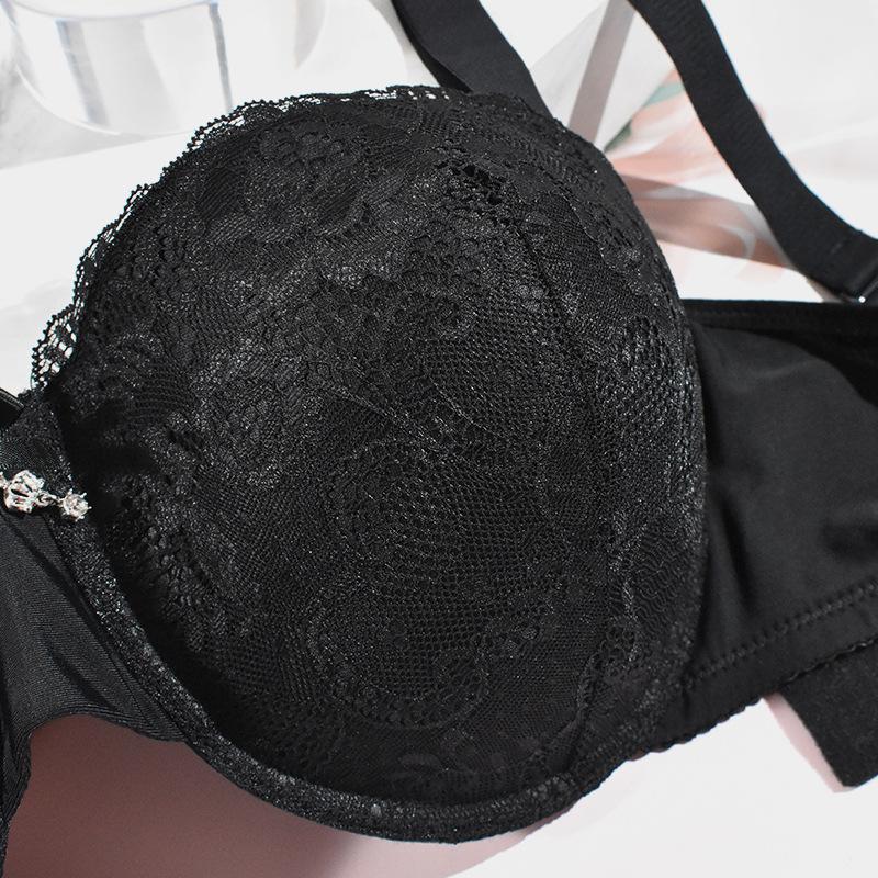 Женский кружевной комплект бюстгальтера большого размера на косточках, сексуальный пуш-ап и дышащий, для большой груди, маленькое нижнее белье