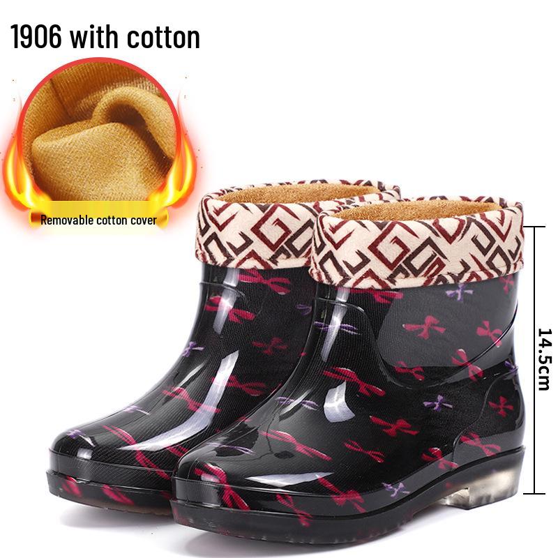 Женские хрустальные износостойкие камуфляжные резиновые сапоги - Модная, нескользящая, всесезонная уличная обувь.