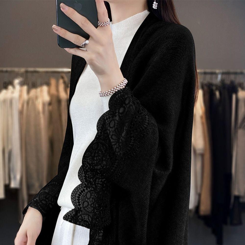 Women Lace Edge Scarf Skin Friendly Cloak Shawl Fashion Cardigan Top