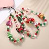 Christmas Mobile Phone Chain Universal Anti-Lost Phone Chain Cartoon Santa Claus Christmas Trees Beaded Phone Lanyard Gifts