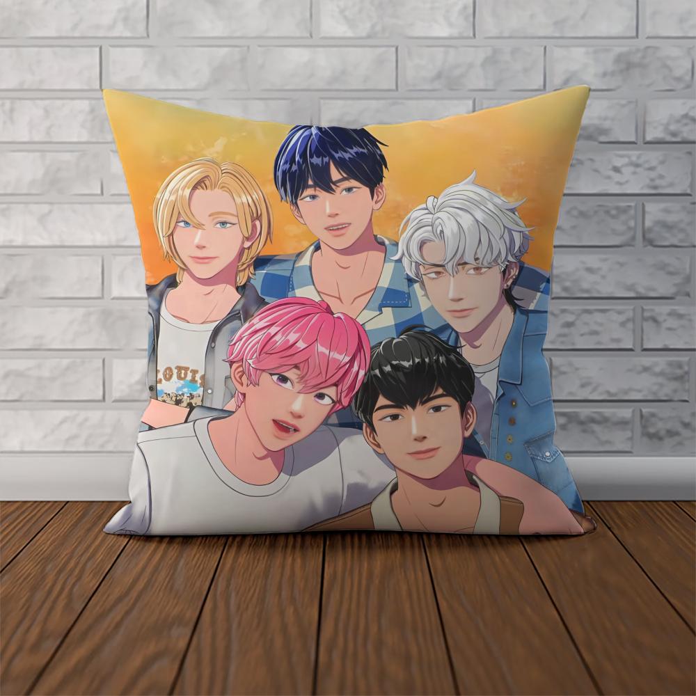 Boy Band PPLAVE Pillow Case For Car Sofa Decorative Home Doublesided Print Plush Square Throw Pillow Cushion Cover