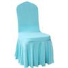 Solid Color Wedding Chair Cover Party Decoration Spandex With Skirt Pleated Use Elastic Stretch Dining Luxury Birthday Banquet