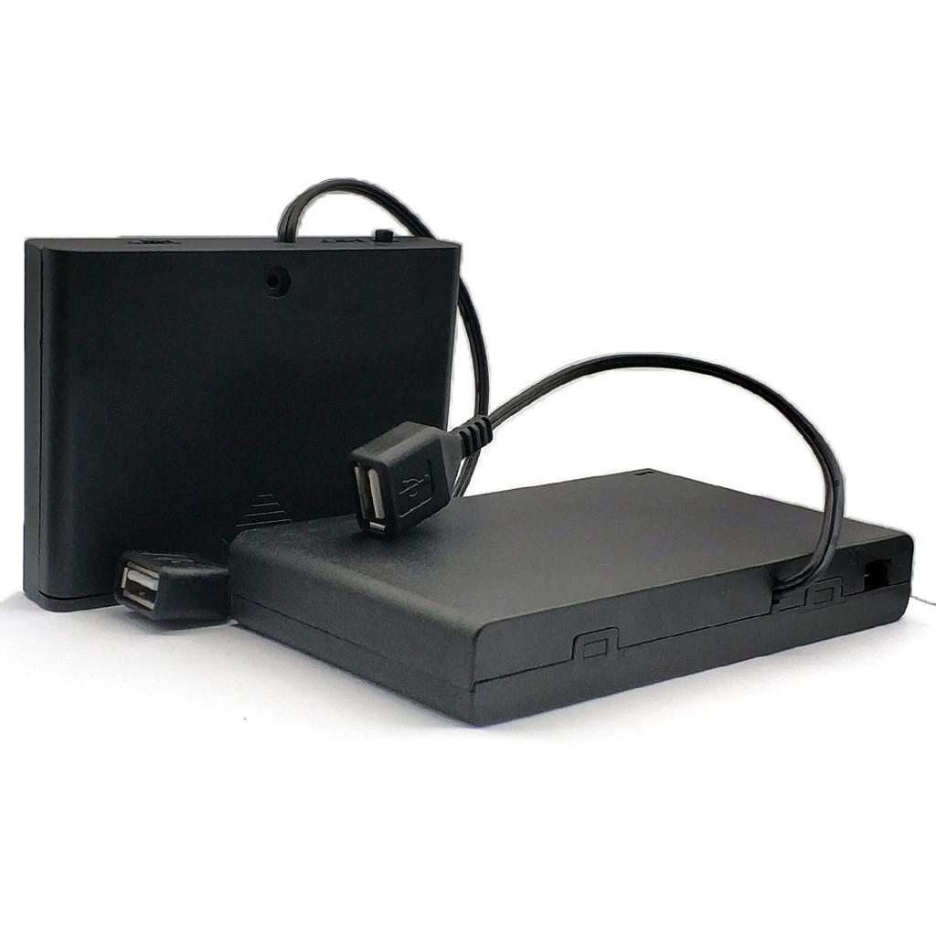 Держатель для батареек AA USB Бокс для батареек AA Кейс для батареек AA с USB-портом питания с крышкой с переключателем с 2/3/4/6/8 слотами DIY