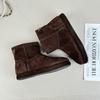 Frosted Cowhide Retro Thick-soled Velvet Warm Snow Boots for Women's New Winter Great-looking Non-slip Cotton Shoes for Women