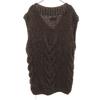 Неиспользованный ETRE TOKYO жилет из перуанской шерсти, трикотажный, F коричневый, женский, б/у