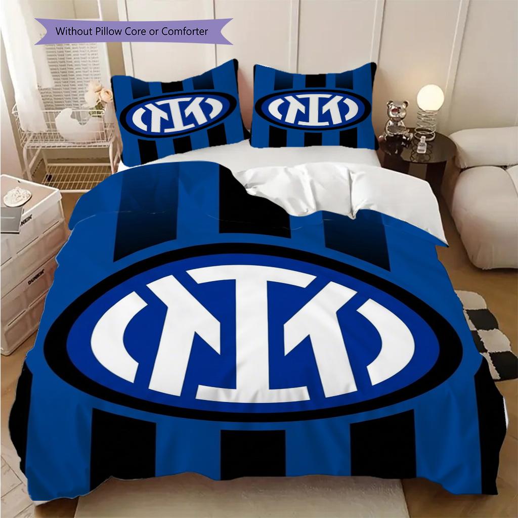 Inter Milan Legacy: Blue Passion Bedding (1 * duvet cover + 2 * pillowcase, without core) Soft and comfortable Christmas birthday gift