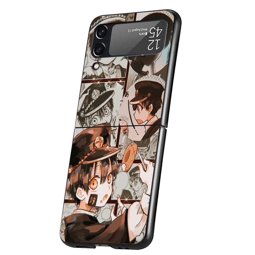 Чехол для телефона Аниме Туалетный мальчик Ханако-кун для Samsung Galaxy Z Flip 7 6 5 4 3 5G Flip7 Flip6 Flip5 Flip4 Flip3 Черный Fundas