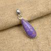 Ювелирный кулон ручной работы из стерлингового серебра 925 пробы с фиолетовым медным бирюзовым драгоценным камнем для женщин