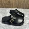 Fashion 2025 New Closed Toe Slip-On Sandals Women Fashion Belt Buckle Summer Minimalist Casual Comfortable Outdoor Flat Slipper Zapatos