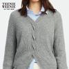 Teenie Weenie Women's Retro Cable Knit V-Neck Sweater