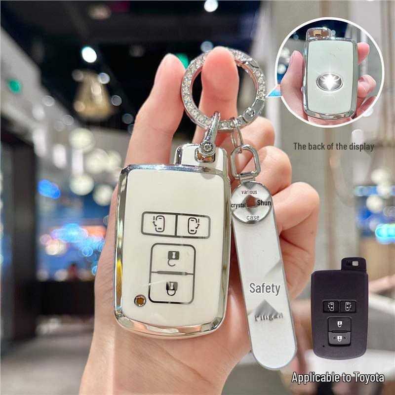 Silver Edge Key Case for Toyota Models: Corolla, RAV4, Camry, Vios, Highlander
