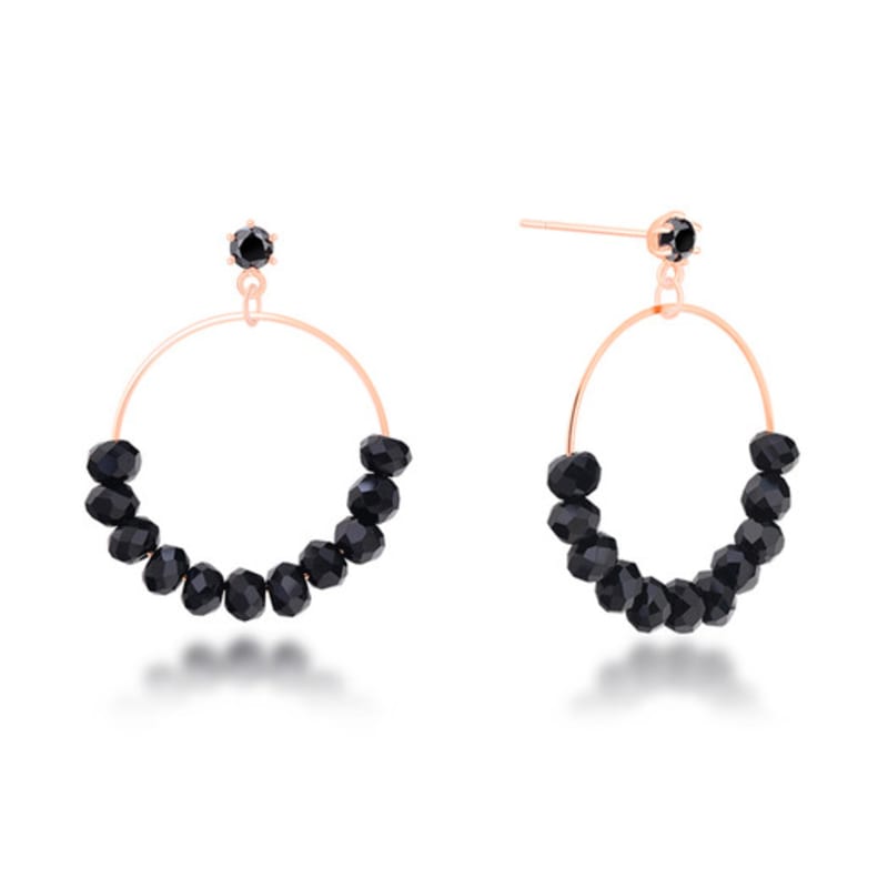 MILTON STELLE Black Swan 14K GOLD Earrings MSJ-E9181RGBLQ