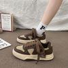 Casual Sports Shoes Board Shoes Women's Sneakers New Muffin Thick Bottom Khaki Black White Color Matching Fashion Women's Shoes