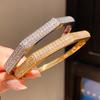Copper Metal Zircon Clasp Bracelet With Luxury Finish For Formal And Casual Outfits