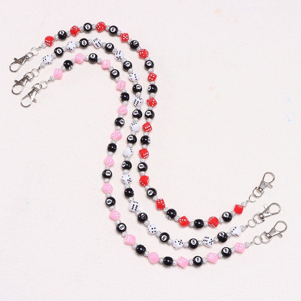 Billiard Ball Metal Pants Chain Zinc Zinc Zinc Alloy Punk Belt Chain Fashion Colorful Dice Waist Chain Male