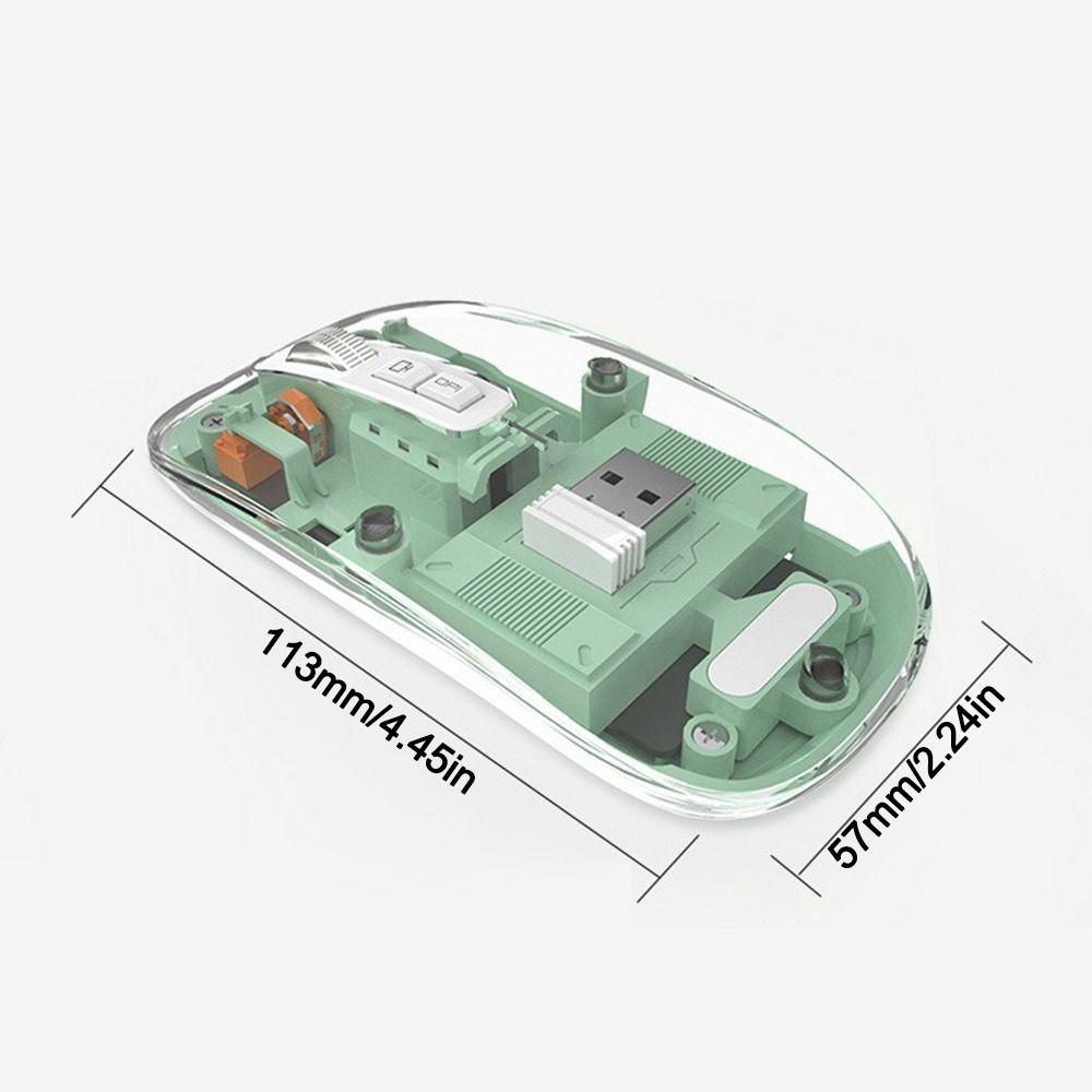 3 Modes Wireless Mouse 2.4GHz/Bluetooth 5.0" Rechargeable Mouse Sleek Transparent Mouse  PC