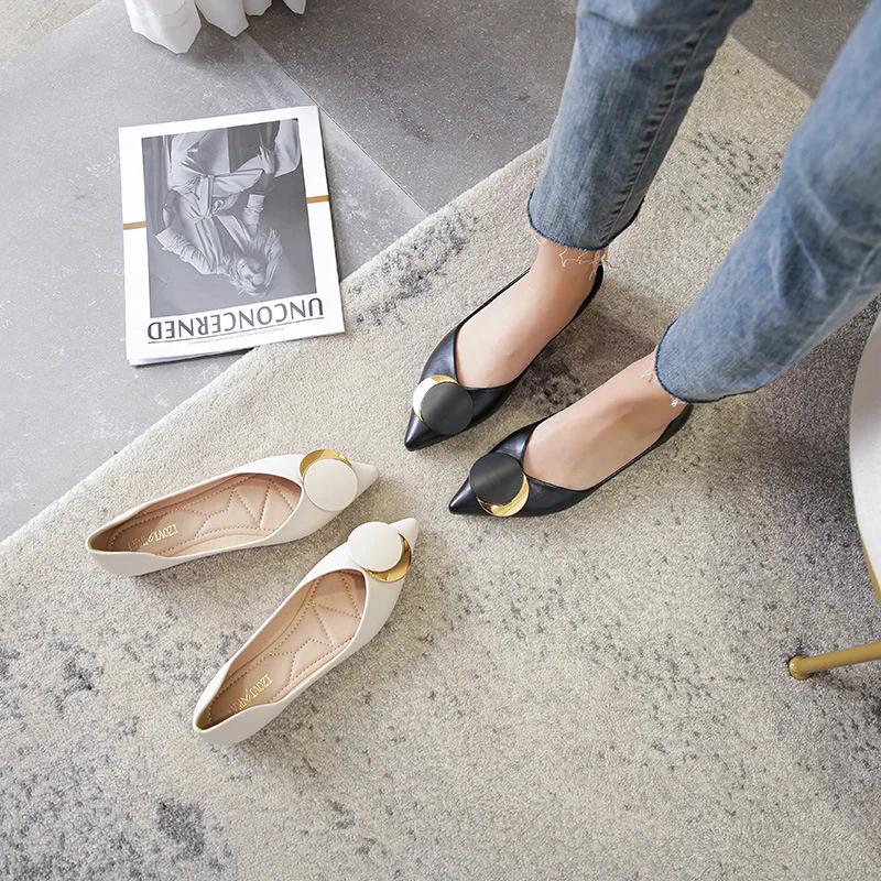 Мода 2024 года, новые классические туфли-одиночки, женские повседневные туфли на плоской подошве с бриллиантами, высокое качество, большие размеры женской обуви 41-43