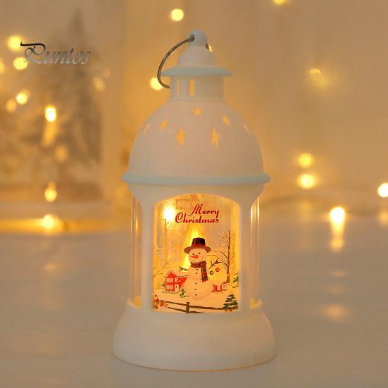 Рождественская светодиодная лампа Tealight, мягкое мерцание, питание от батареи, портативный фонарь Санта-Клауса, подвесной орнамент