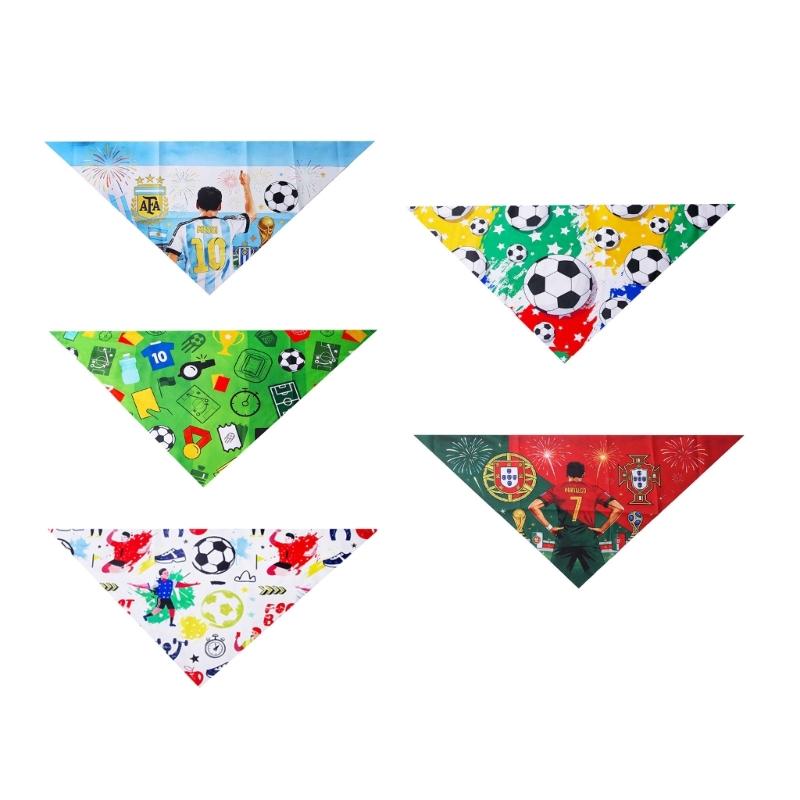 Football Theme Pet Bandanas Scarf Breathable Fabric Dog Cloth With Adjust Detailing for Most Breeds