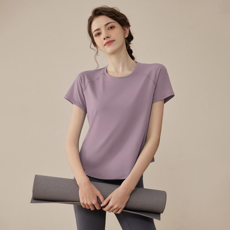 Women's Spring 2025 Yoga Set: High-End Sports Shorts & Short Sleeve Fitness Top