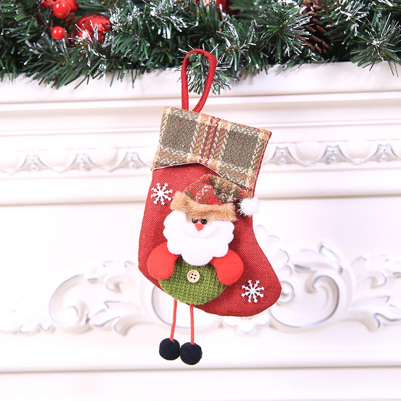 Christmas Mini Socks Christmas Decoration Ornaments Pendant Small Boots Children New Year Candy Bag Gift Fireplace Tree Jewelry